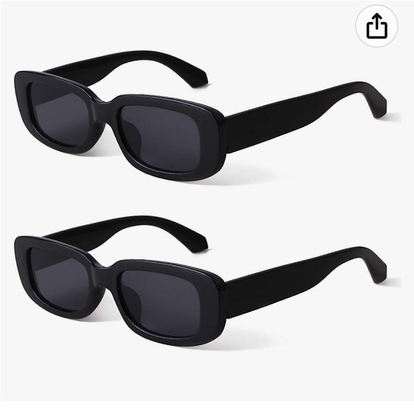 Set of 2 Butaby Rectangle Sunglasses for Women Retro 90’s Vintage Fashion - Picture 1 of 6